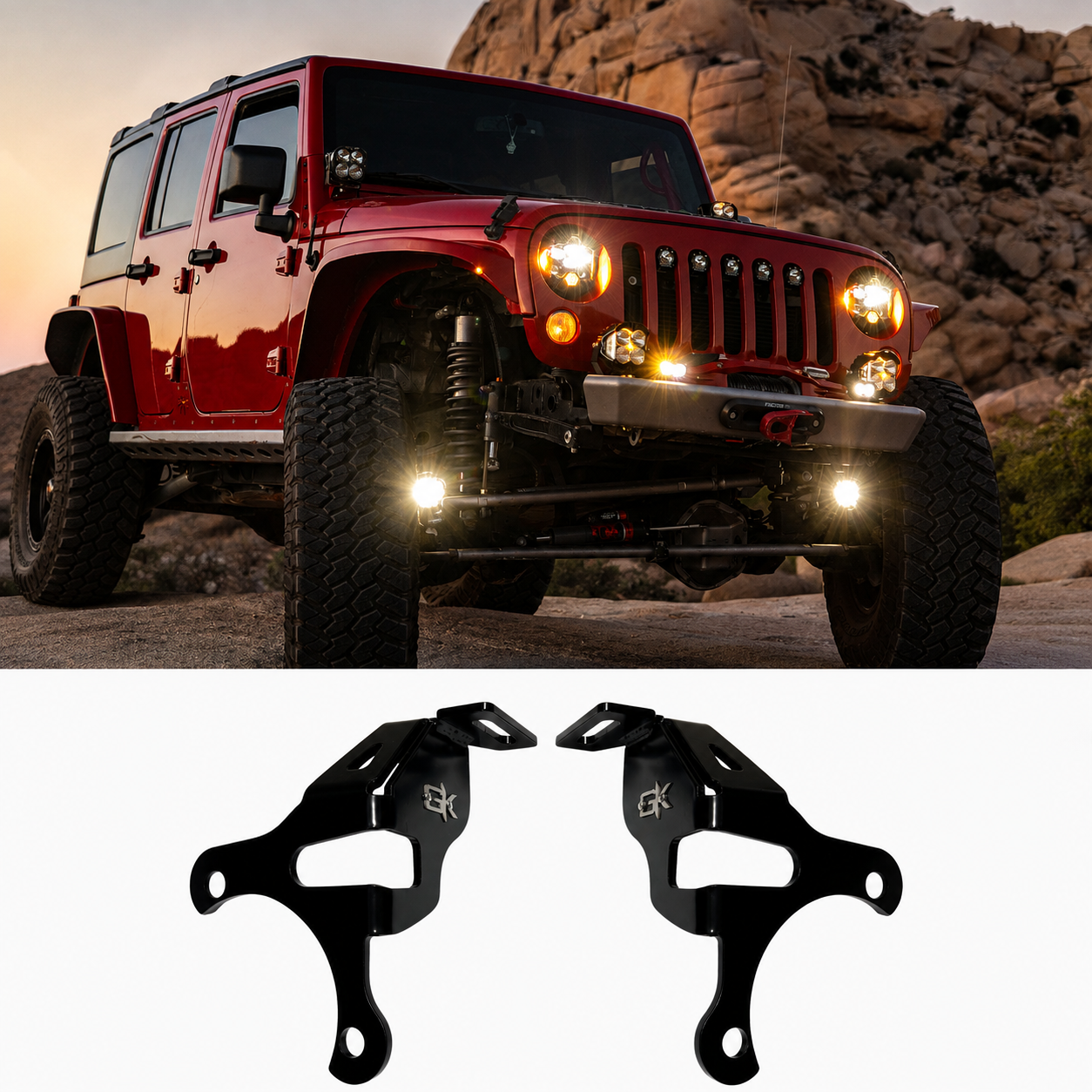 Jeep JL / JT Steerable Knuckle Pod Light Mounts (2018+ Gladiator