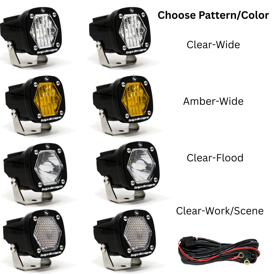 Baja Designs S1 Black LED Auxiliary Light Pod Pair - (Choose Color