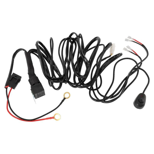 LED LIGHT BAR WIRING HARNESS KIT (2 LEADS 16AWG) WITH FUSE 12V 40A RELAY "NO DRILL" ON/OFF SWITCH