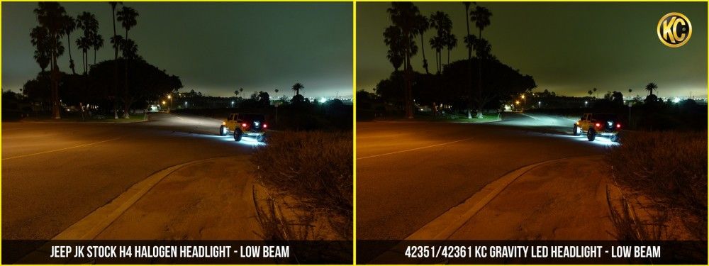 KC 7" Gravity® LED DOT Headlight - Driving Beam - Pair - 07-18 Jeep JK