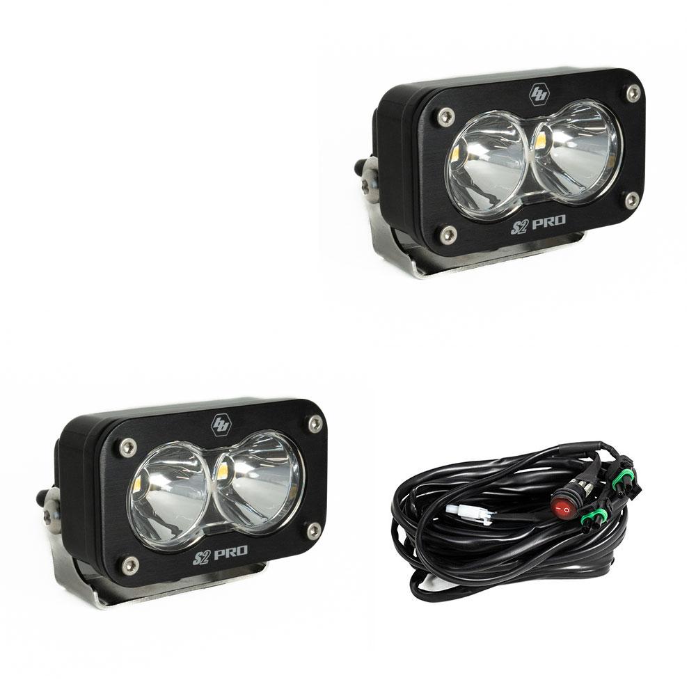 Baja Designs S2 Pro Black LED auxiliary Light Pod Pair-Universal