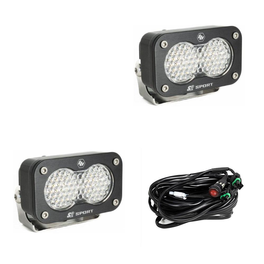 Baja Design S2 Sport Black LED Auxiliary Light Pod Pair