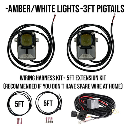 GK "Easy Switch" 2 Function LED Amber/White Pod Lights