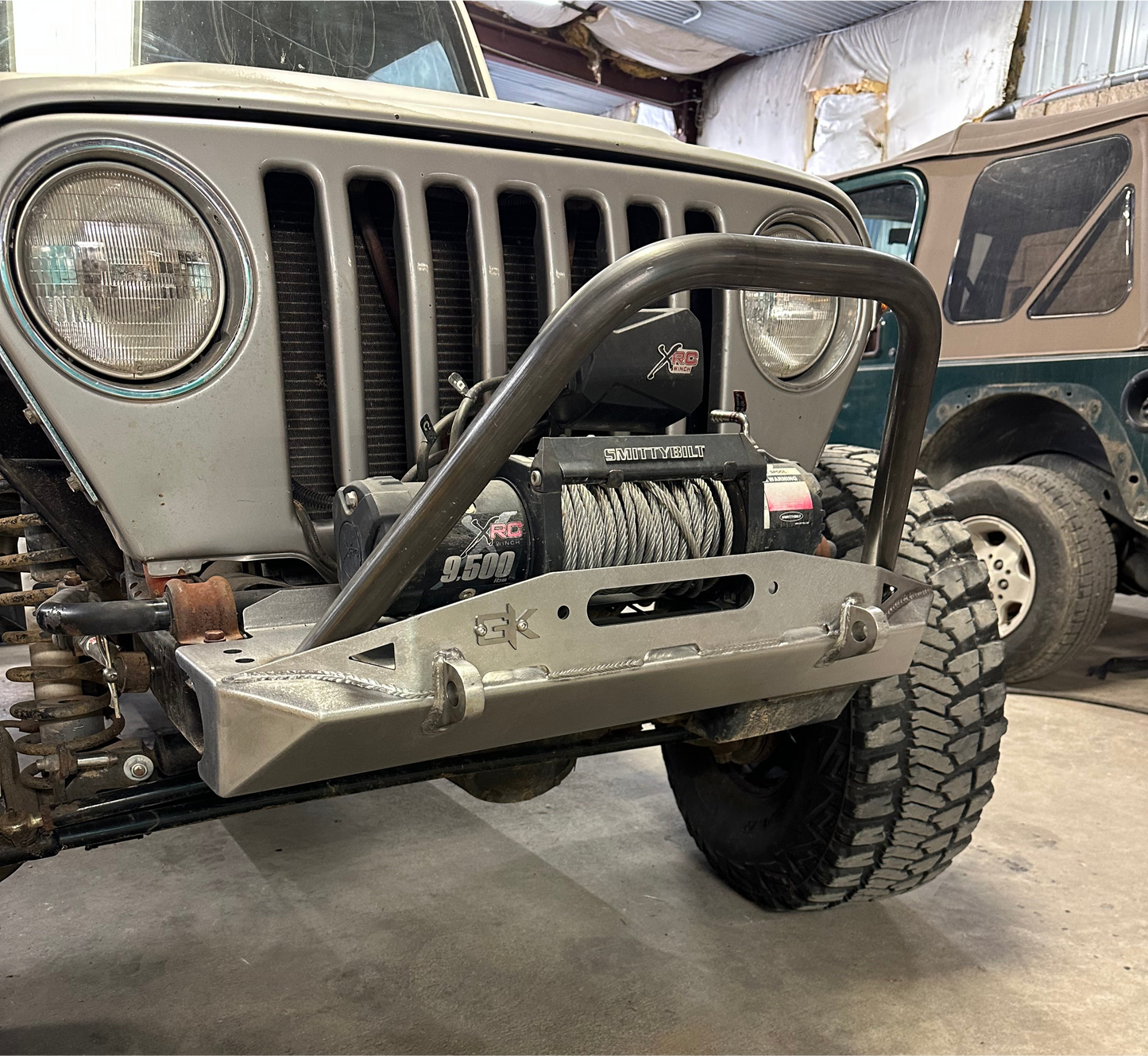 Front Diamond Series Stubby Bumper for Jeep TJ Wrangler