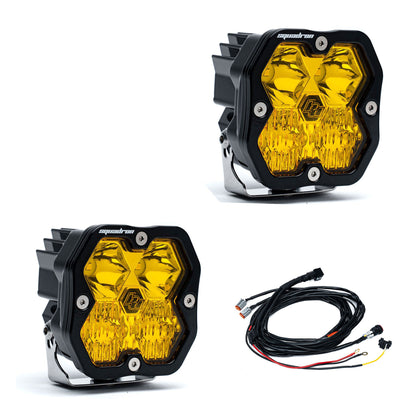 Baja Designs Squadron 2.0 Sport Black LED Auxiliary Light Pod Pair - Universal - Amber Driving/Combo