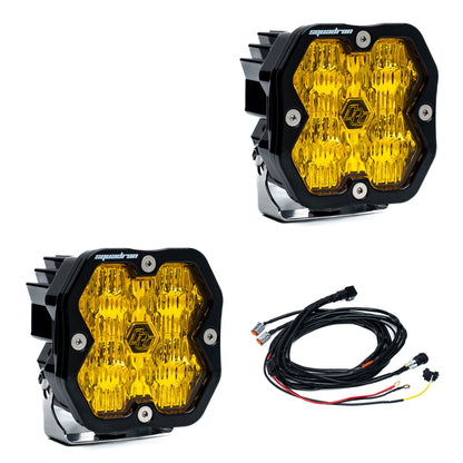 Baja Designs Squadron 2.0 Sport Black LED Auxiliary Light Pod Pair - Universal - Amber Wide Cornering