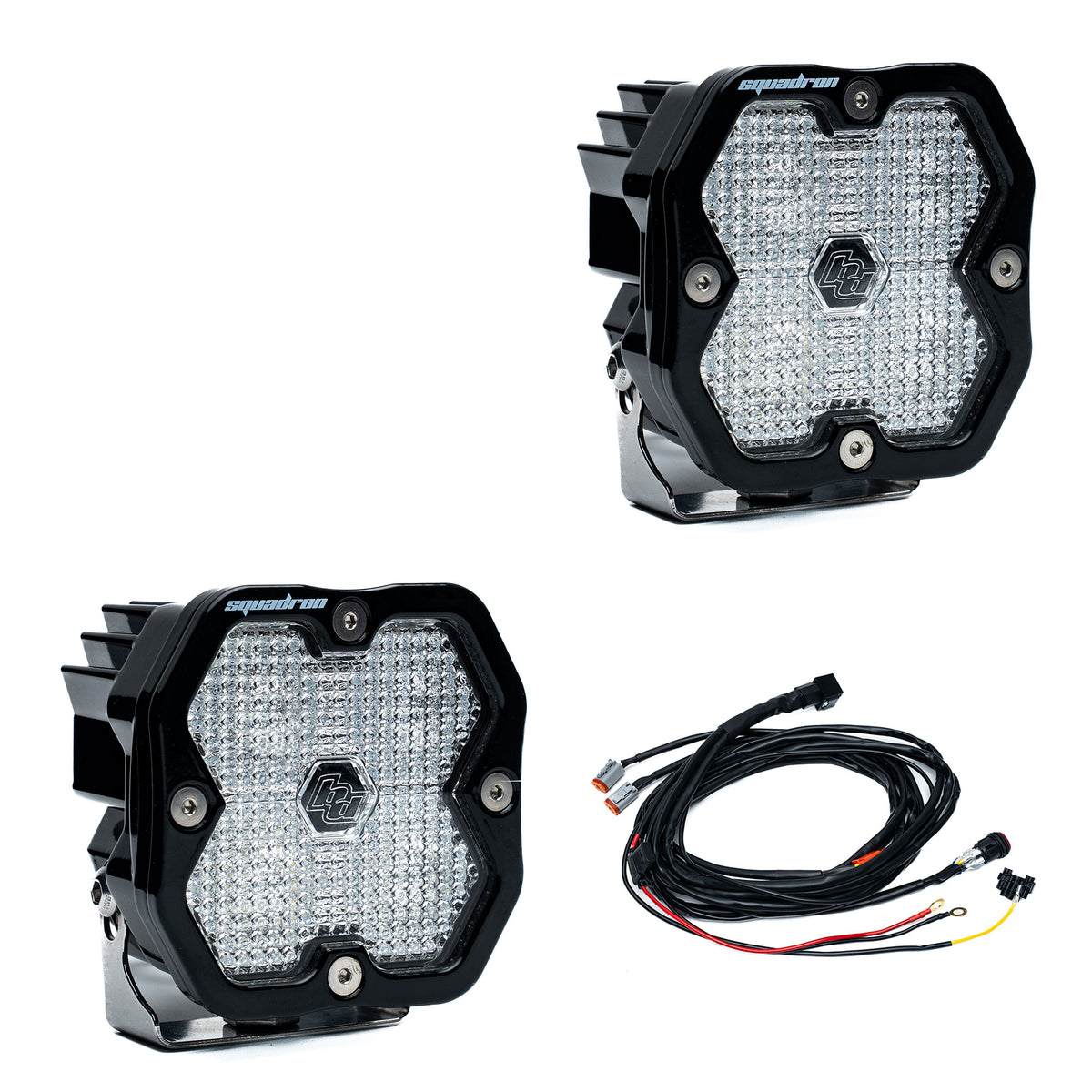 Baja Designs Squadron 2.0 Sport Black LED Auxiliary Light Pod Pair - Universal - Clear Work/Scene