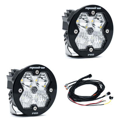 Baja Designs Squadron-R 2.0 Pro Black LED Auxiliary Light Pod Pair - Universal - Driving/Combo Clear