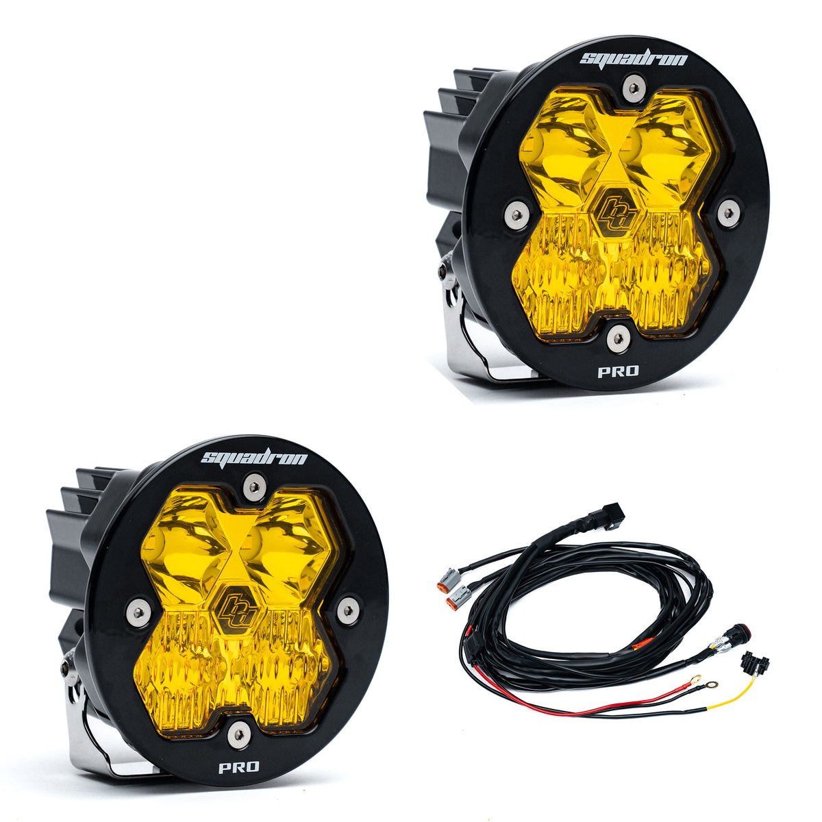 Baja Designs Squadron-R 2.0 Pro Black LED Auxiliary Light Pod Pair - Universal - Driving/Combo Amber