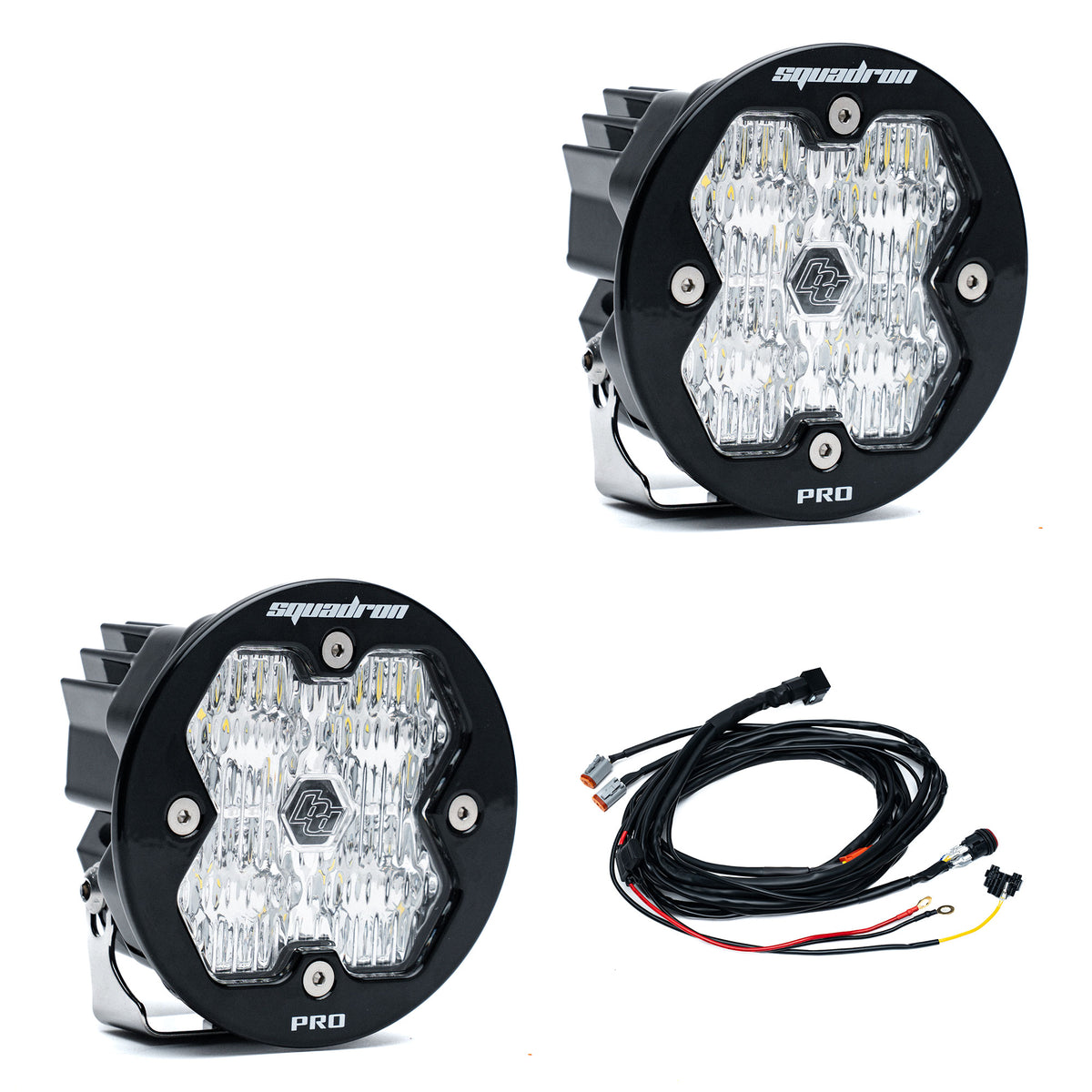 Baja Designs Squadron-R 2.0 Pro Black LED Auxiliary Light Pod Pair - Universal - Wide Cornering Clear