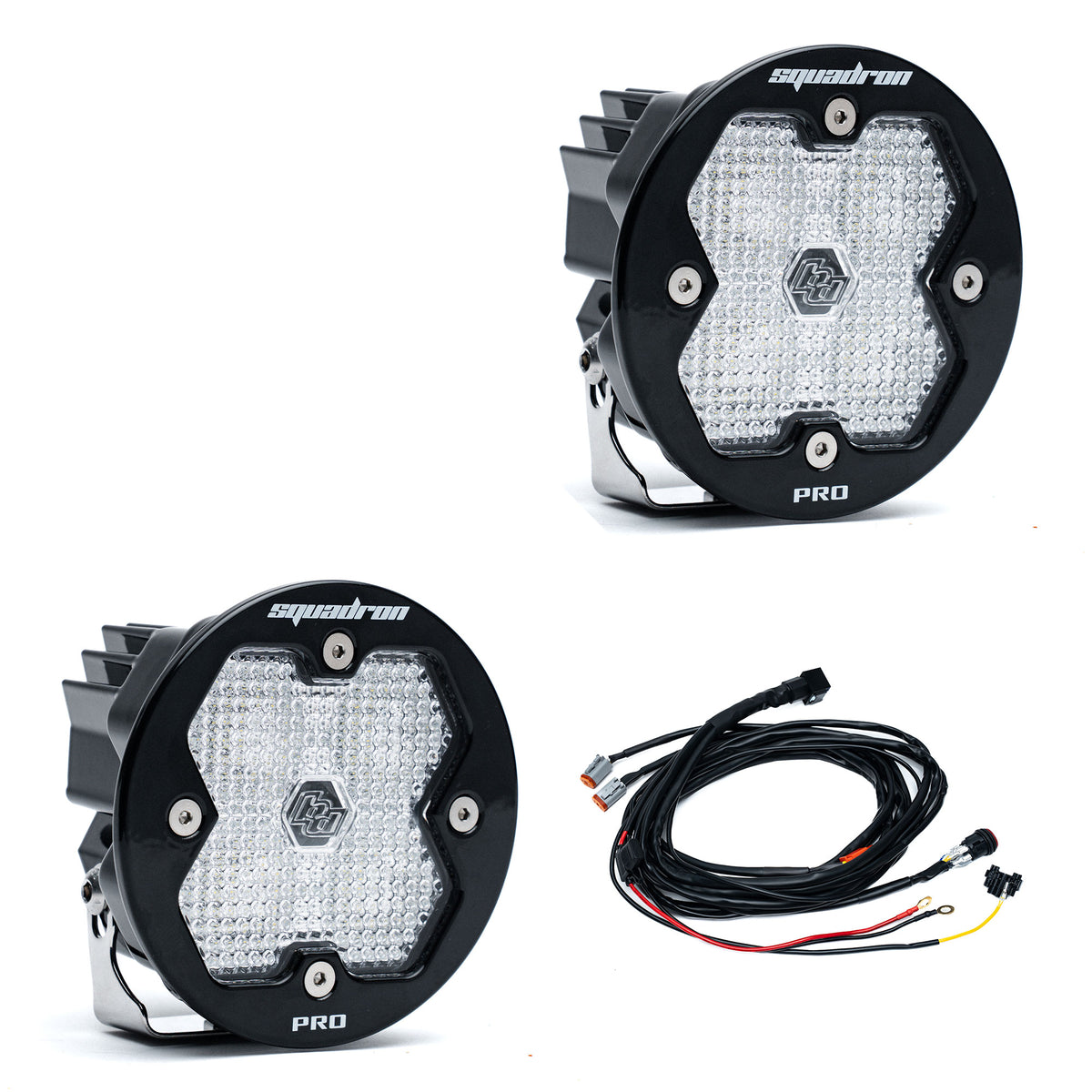 Baja Designs Squadron-R 2.0 Pro Black LED Auxiliary Light Pod Pair - Universal - Work/Scene Clear