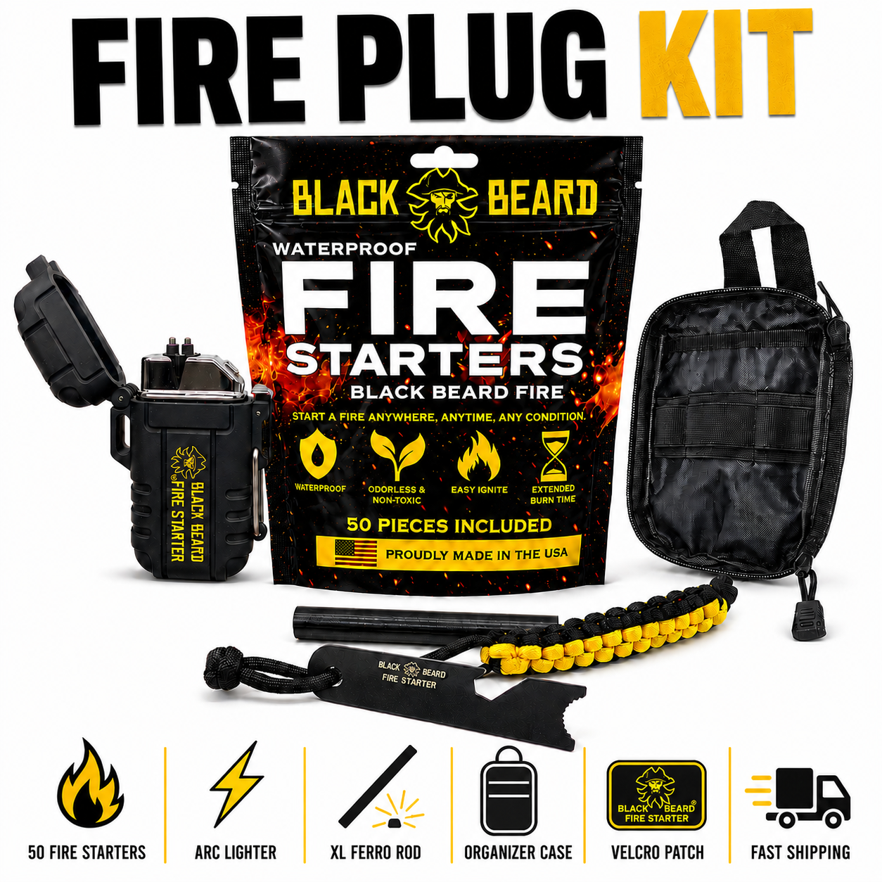 Black Beard Fire Plug Kit | Fire Starter Kit – GateKeeper Off-Road