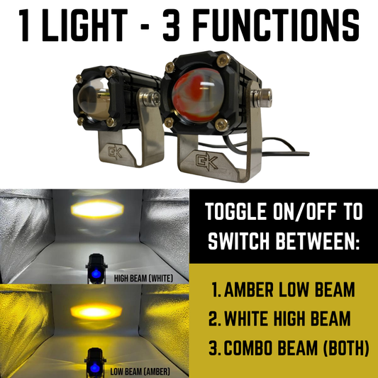 GK "Easy Switch" 3 Function LED Amber/White Pod Lights