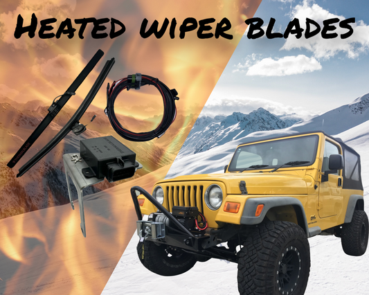 1983-2006 Jeep Wrangler TJ Heated Wiper Blades with Installation Bracket