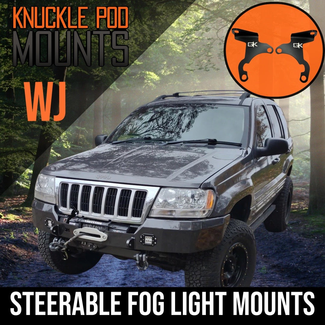 1999-2004 Jeep Grand Cherokee WJ Steerable Knuckle Pod Light Mounts