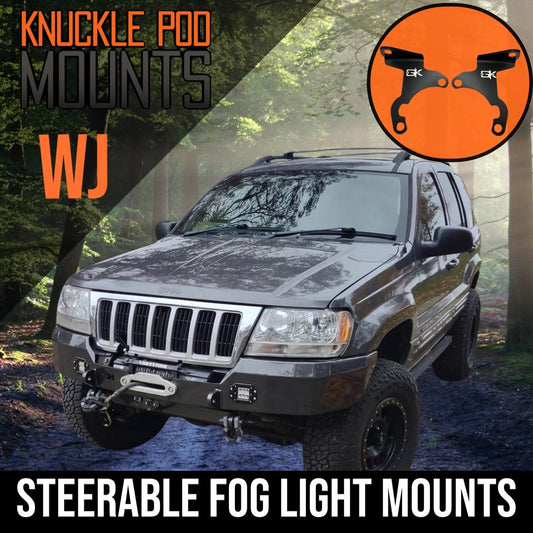 1999-2004 Jeep Grand Cherokee WJ Steerable Knuckle Pod Light Mounts