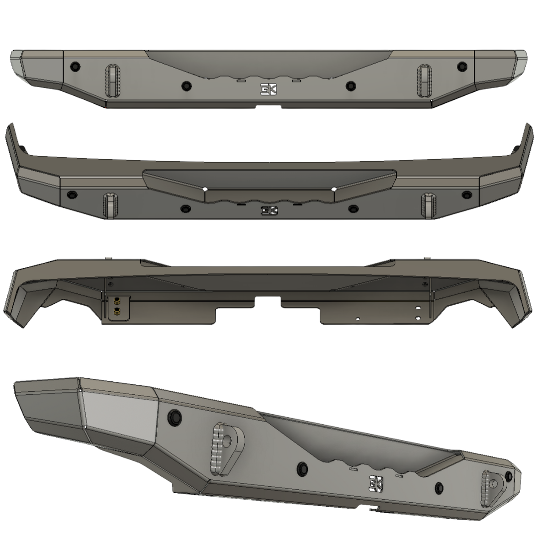 Gauntlet Series Rear Bumper for Jeep JL Wrangler (2018+)