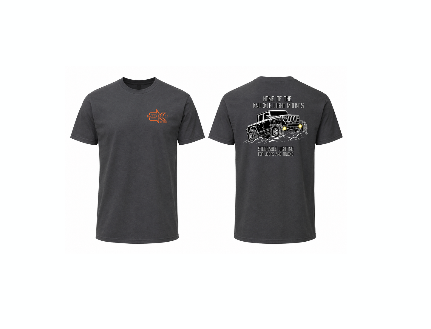 Gatekeeper Off-Road "Knuckle Light Mounts" Jeep Logo Short Sleeve Shirt - Charcoal Grey
