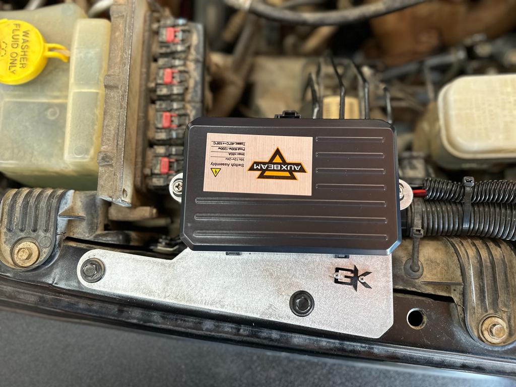 2007-2018 Jeep Wrangler JK AuxBeam Controller Engine Bay Mount