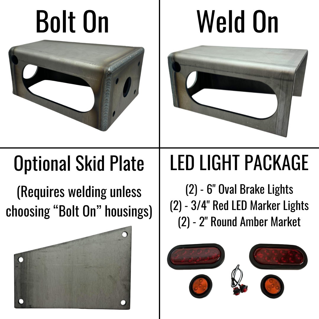 Heavy Duty LED Trailer Tail Light Kit 3/16 Steel