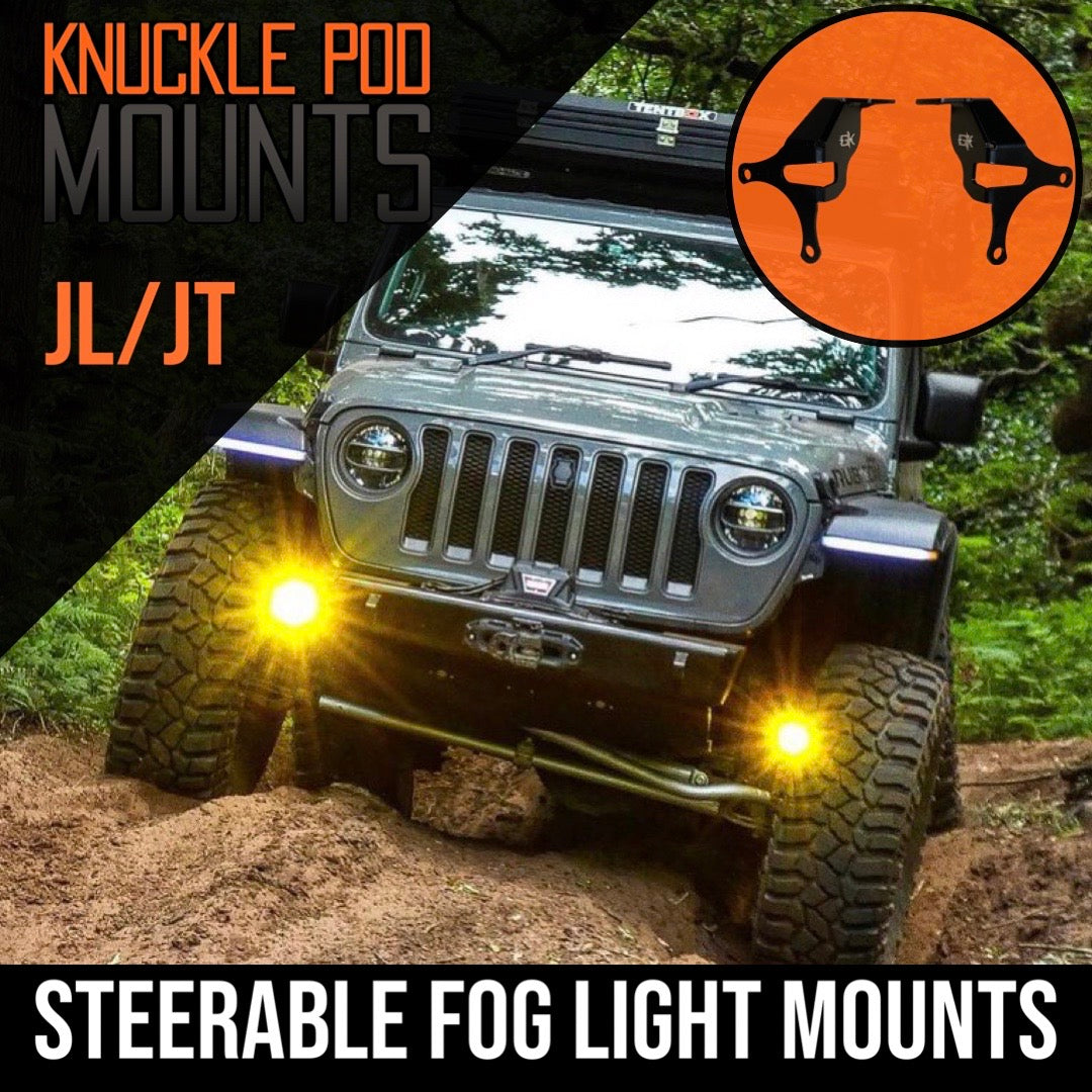 Jeep JL / JT Steerable Knuckle Pod Light Mounts (2018+ Gladiator/Wrang GateKeeper Off-Road Jeep JL / JT Steerable Knuckle Pod Light Mounts (2018+ Gladiator/Wrang GateKeeper Off-Road