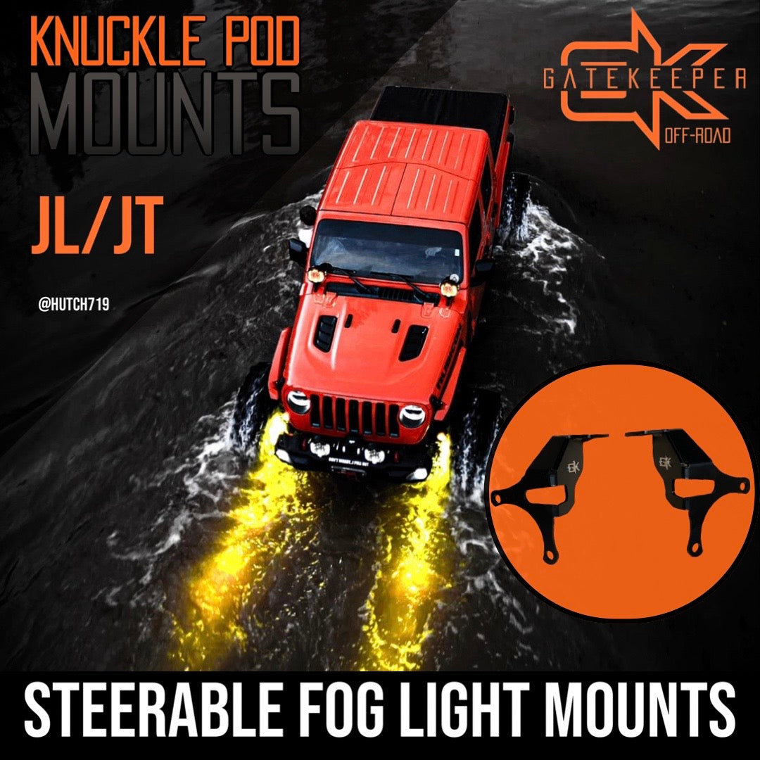 2018+ Jeep JL JT Gladiator Wrangler Steerable Knuckle Pod Light Mounts for Dana 30/44 Axles
