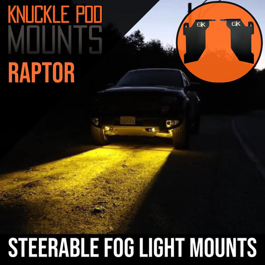 2010-2014 Ford Raptor Steerable Knuckle Pod Light Mounts (1st Gen)