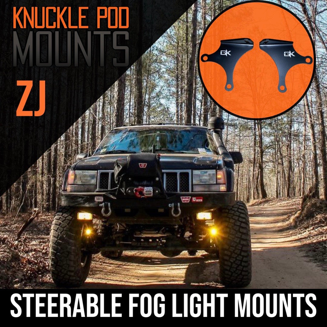 Jeep TJ XJ YJ ZJ Steerable Knuckle Pod Light Mounts (1984-2006 Wrangle GateKeeper Off-Road Jeep TJ XJ YJ ZJ Steerable Knuckle Pod Light Mounts (1984-2006 Wrangle GateKeeper Off-Road