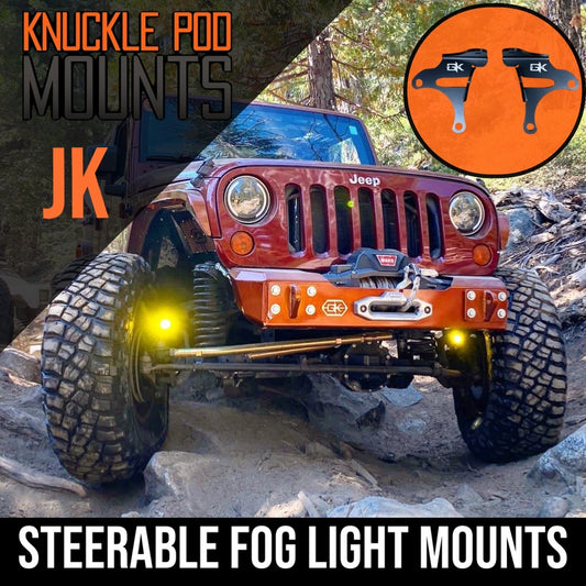 2007-2018 Jeep Wrangler JK Steerable Knuckle Pod Light Mounts Fits Dana 30/44 Axles