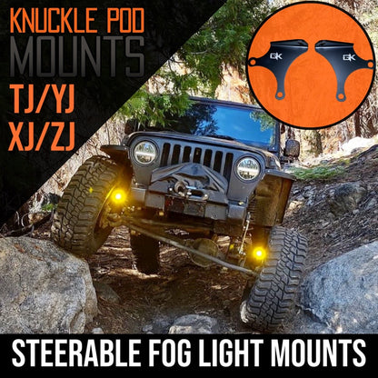 1983-2006 Jeep TJ XJ YJ ZJ Steerable Knuckle Pod Light Mounts for Wrangler Cherokee Dana 30 44 Axles