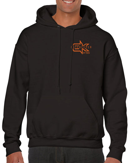 Gatekeeper Off-Road Pull Over Logo Hoodie Sweatshirt (Black and Orange)