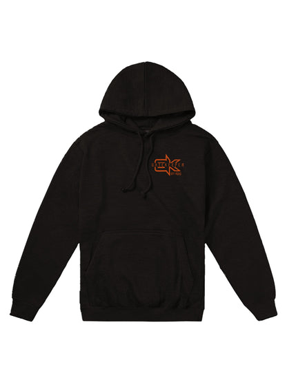 Gatekeeper Off-Road Pull Over Logo Hoodie Sweatshirt (Black and Orange)