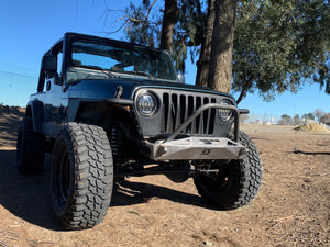1997-2006 Jeep Wrangler TJ Stubby Front Bumper Diamond Series Bare Steel